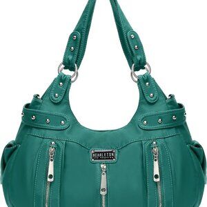 Purses for Women Large Hobo Bags Washed Vegan Leather Shoulder Bag Satchel Tote